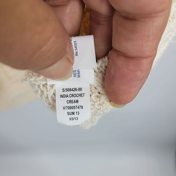 Gap Open Knit Tunic Tank Coverup Top XL Vanilla See Through Non Itch Beach Boho - Picture 13 of 13